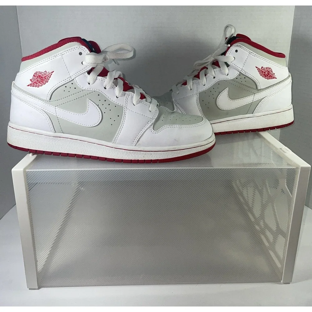 Air‎ Jordan 1 Mid Hare 2015 Bugs Bunny White Silver Red 719554-123 Mens 6.5Y 8W